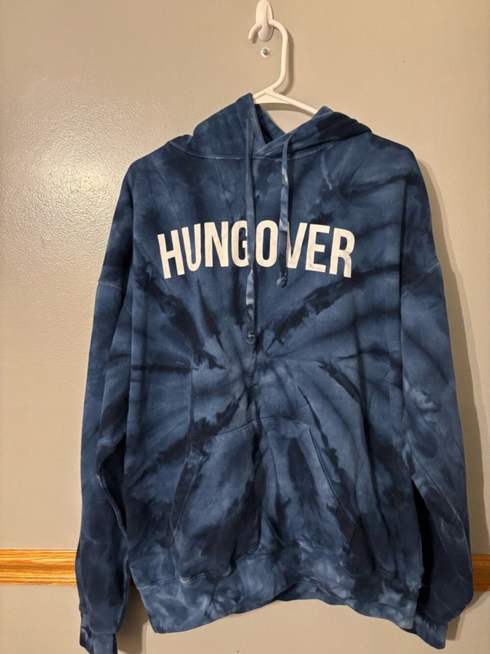Barstool Sports Womens Hoodie Blue Hungover PlanBri Uncut Tie Dye XL